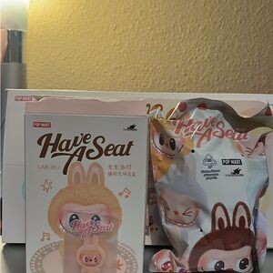 Pop Mart Labubu Have A Seat Toy - Brown and Pink